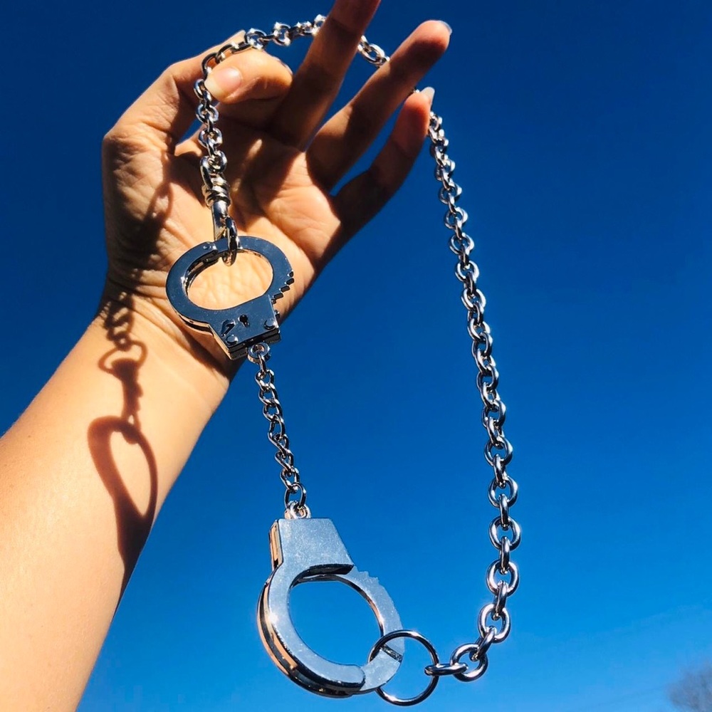 Punk Streetwear Handcuffs Wallet Pant chain Belt loop side waist jeans keychain